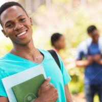 young african male college student