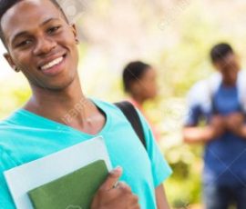 young african male college student