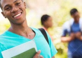 young african male college student