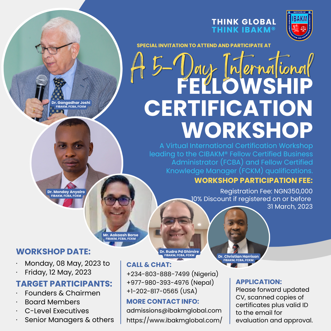 International Fellowship Certification Workshop